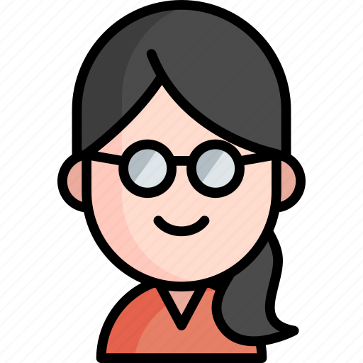 Woman, ponytail, glasses, user, girl, avatar, person icon - Download on Iconfinder