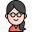 woman, ponytail, glasses, user, girl, avatar, person 