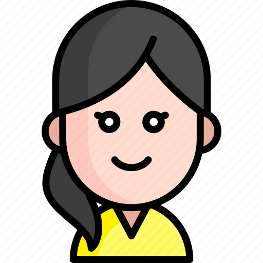 Woman, girl, ponytail, user, avatar, person icon - Download on Iconfinder