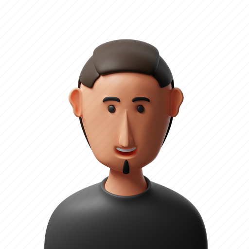 Face, young, guy, person, avatar, male, character 3D illustration - Download on Iconfinder