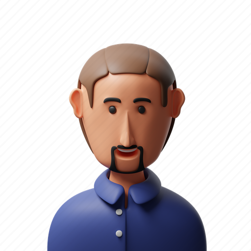 Handsome, face, guy, person, avatar, male, character 3D illustration - Download on Iconfinder