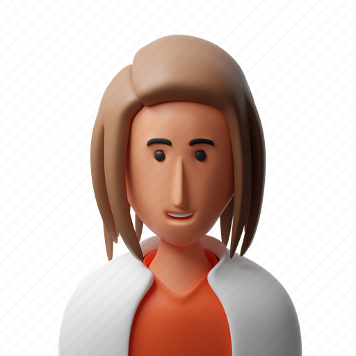 Lady, girl, face, young, user, profile, character 3D illustration - Download on Iconfinder
