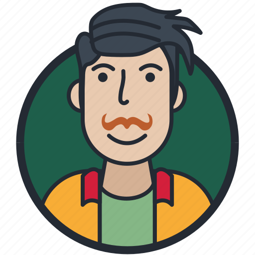 Avatar, male, mustache styled, serious face icon - Download on Iconfinder