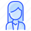 avatar, business, hair, straight, user, white, woman 
