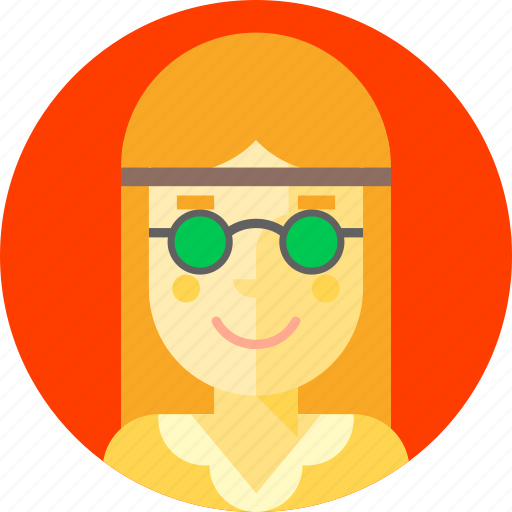 Hippie, face, girl, hippy, lady, smile, woman icon - Download on Iconfinder