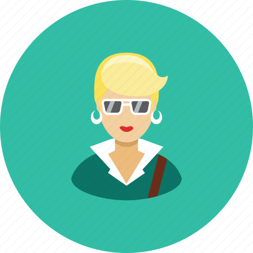 Avatar, face, girl, glasses, jewelry, profile, stylish icon - Download on Iconfinder