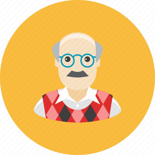 Avatar, face, glasses, grandfather, mustache, profile, waistcoat icon - Download on Iconfinder