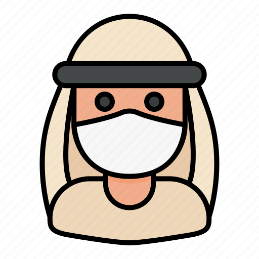 Arabian, avatar, man, medical mask, profile, user icon - Download on Iconfinder