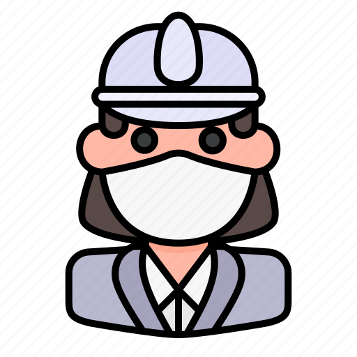 Architect, avatar, medical mask, profile, user, woman icon - Download on Iconfinder