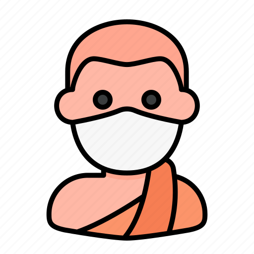 Avatar, buddhist, man, medical mask, profile, user icon - Download on Iconfinder