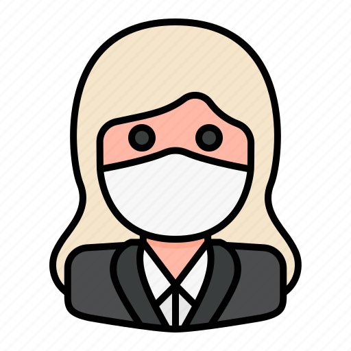 Avatar, businesswoman, medical mask, profile, user, woman icon - Download on Iconfinder