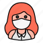 avatar, businesswoman, medical mask, profile, user, woman 