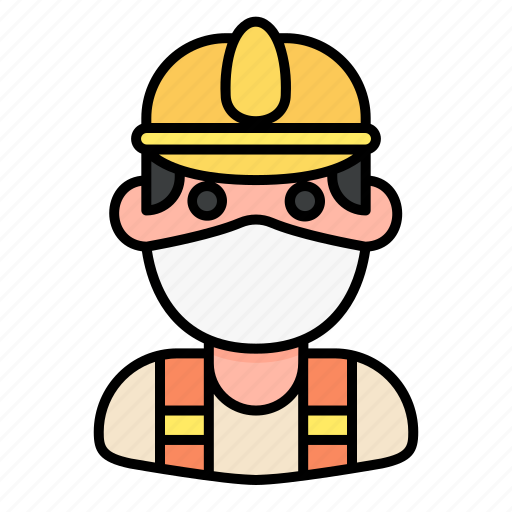 Avatar, construction, man, medical mask, profile, user, worker icon - Download on Iconfinder