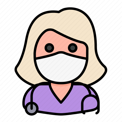 Avatar, medical mask, nurse, profile, user, woman icon - Download on Iconfinder