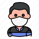 avatar, man, medical mask, paramedic, profile, user