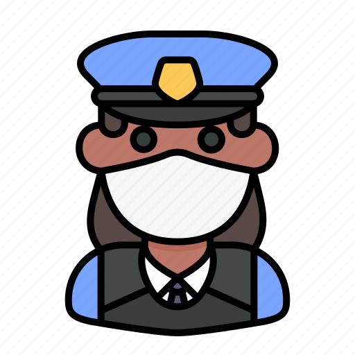 Avatar, medical mask, policewoman, profile, user, woman icon - Download on Iconfinder