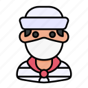 avatar, man, medical mask, profile, sailor, user