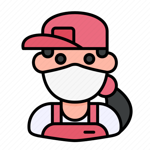 Avatar, medical mask, profile, seller, user, woman icon - Download on Iconfinder