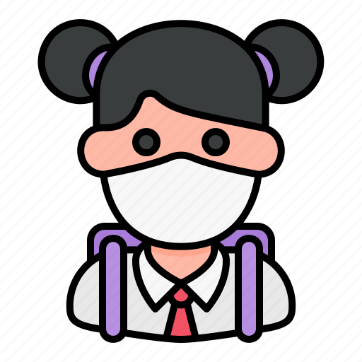 Avatar, medical mask, profile, student, user, woman icon - Download on Iconfinder