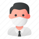 avatar, businessman, man, medical mask, profile, user