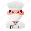 avatar, chef, man, medical mask, profile, user 