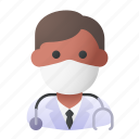 avatar, doctor, man, medical mask, profile, user