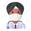 avatar, doctor, man, medical mask, profile, user 