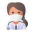 avatar, doctor, medical mask, profile, user, woman 