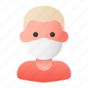 avatar, man, medical mask, profile, user