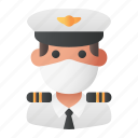avatar, man, medical mask, pilot, profile, user