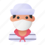 avatar, man, medical mask, profile, sailor, user 