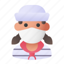 avatar, medical mask, profile, sailor, user, woman