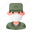 avatar, man, medical mask, profile, soldier, user 