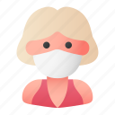 avatar, medical mask, profile, user, woman