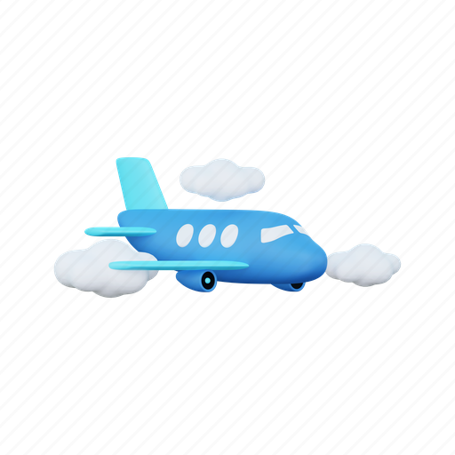 Flight, airplane, plane, travel, vacation, transportation, transport 3D illustration - Download on Iconfinder