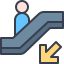 people, escalator, stairs, mall, down 