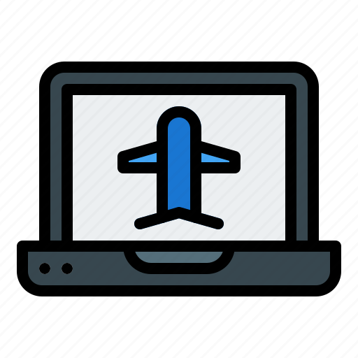 Airplane, aviation, booking, desktop, plane, ticket, transportation icon - Download on Iconfinder