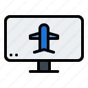 airplane, aviation, booking, desktop, plane, ticket, transportation 