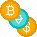 cryptocurrency, coins, bitcoin, ethereum, dollar, blockchain, crypto