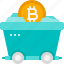 cart, mining, wagon, bitcoin, mine, cryptocurrency, digital currency, coin, crypto 