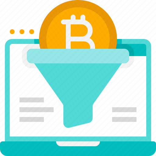 Filter, flow, conversion, bitcoin, laptop, cryptocurrency, digital currency icon - Download on Iconfinder