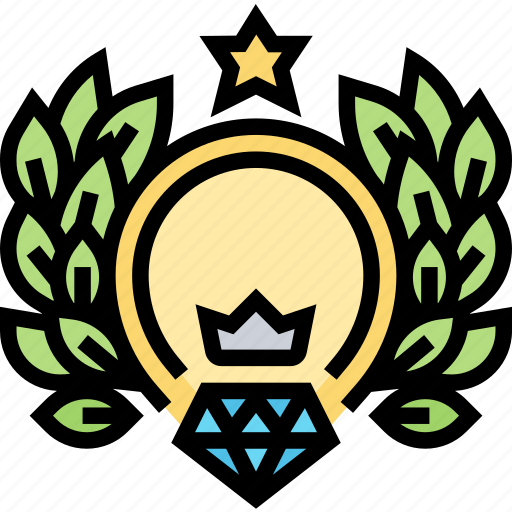 Wreath, quality, diamond, prize, label icon - Download on Iconfinder