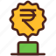 award, money, trophy, winner, rupee 
