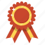 award, prize, red ribbon, ribbon, badge, best, medal 