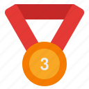 medal, award, winner, badge, third, achievement, prize