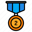 medal, award, winner, badge, second, achievement, prize