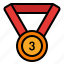 medal, award, winner, badge, third, achievement, prize 