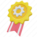 medal, badge, winner, prize, reward, achievement, gear 