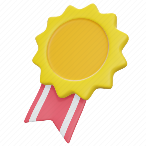 Medal, badge, winner, prize, reward, achievement, trophy 3D illustration - Download on Iconfinder