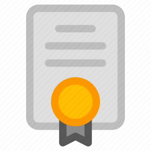 Medal, certificate, diploma, document, degree icon - Download on Iconfinder